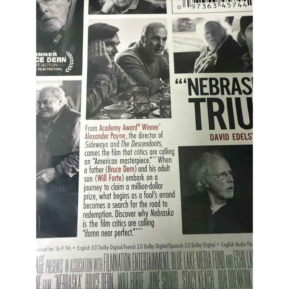 Nebraska DVD 203 Bruce Dern Will Forte Black And White Stacy Keach Bob Odenkirk - Picture 3 of 8
